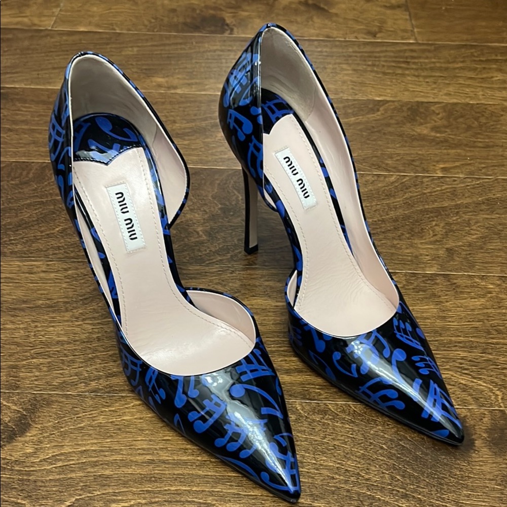 New, Miu Miu D’Orsay Music Notes Heels